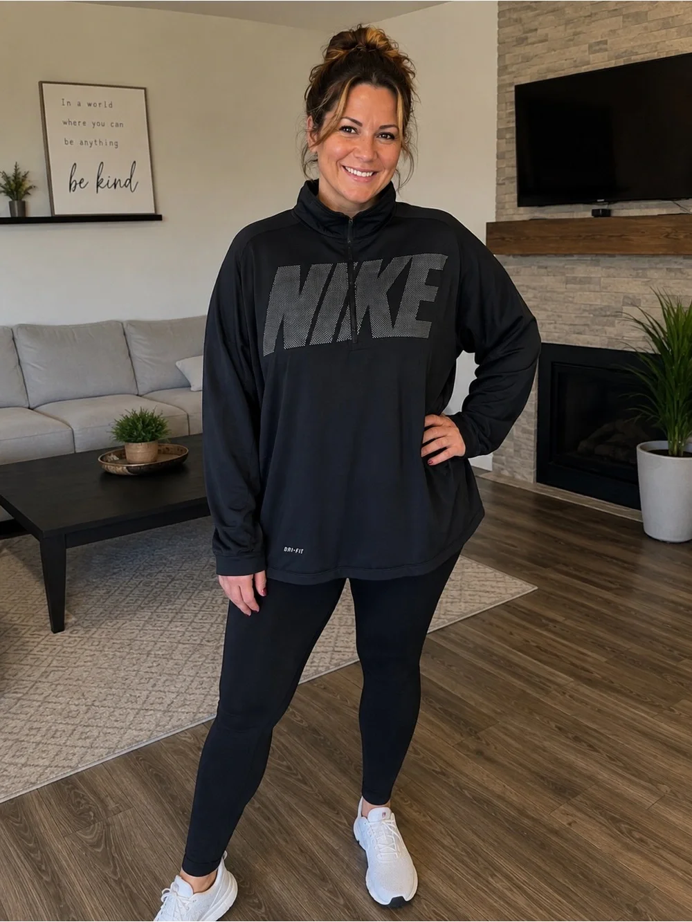 Nike Black Logo Half-Zip Pullover